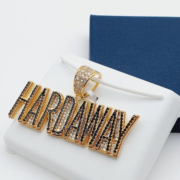 - "14K Gold Plated Cubic Zircon Pendant, EVBRS546 - Picture 5 of 10